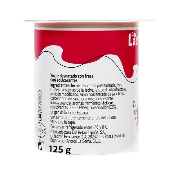 Yogur desnatado con frutas Dia Láctea pack 8 x 125 g 4