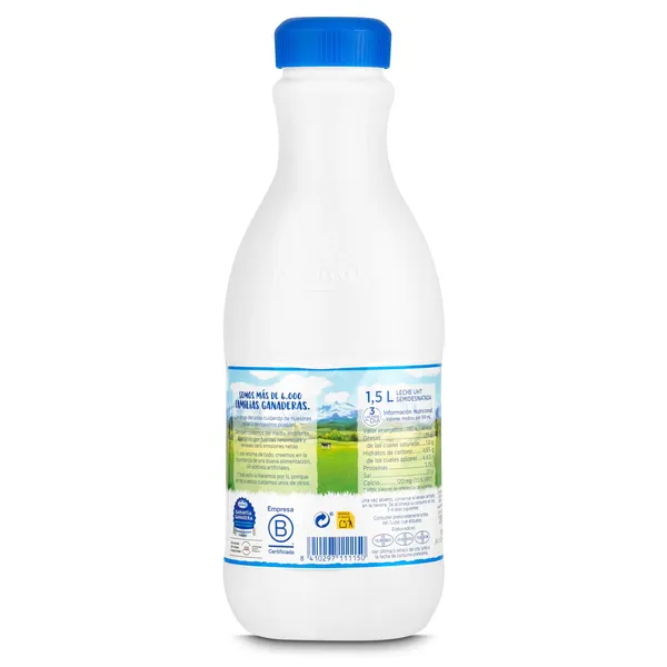 Leche semidesnatada Asturiana pack 6 x 1.5 L 3