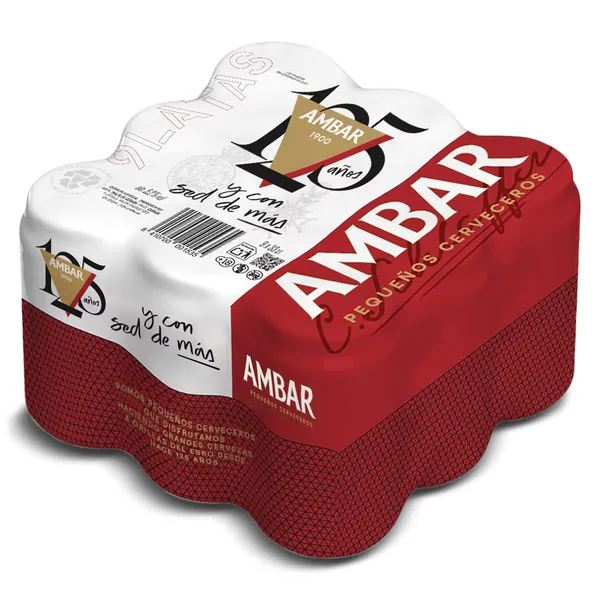 Cerveza especial Ambar lata 9 x 33 cl