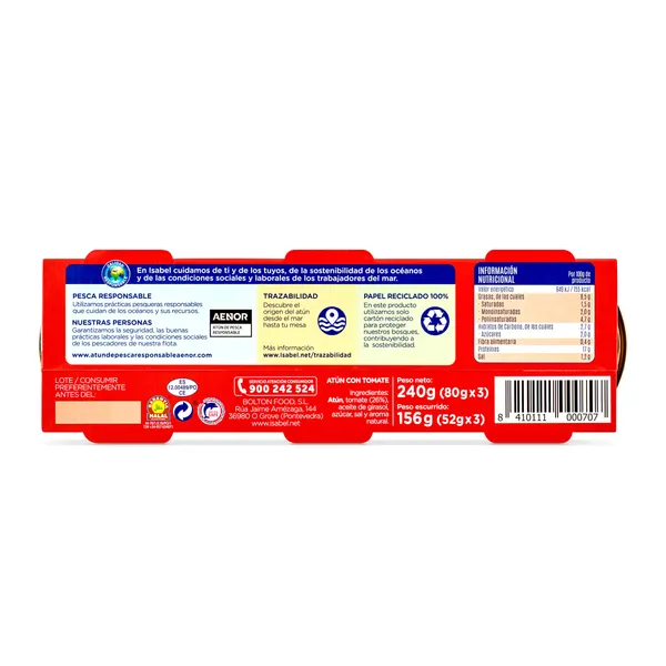 Atún con tomate Isabel lata 3 x 52 g 4