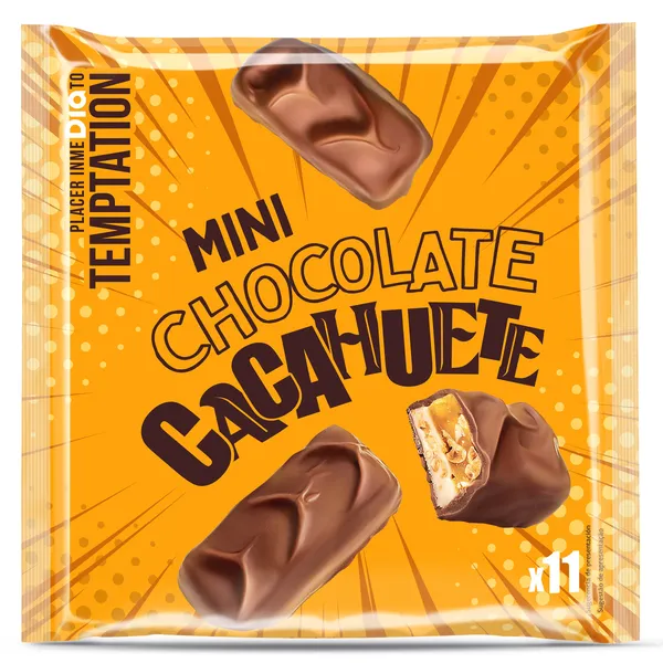 Mini barritas de chocolate y cacahuete Dia Temptation bolsa 250 g 2