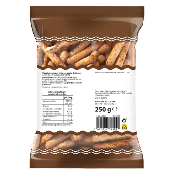 Picos integrales El molino de Dia bolsa 250 g 2