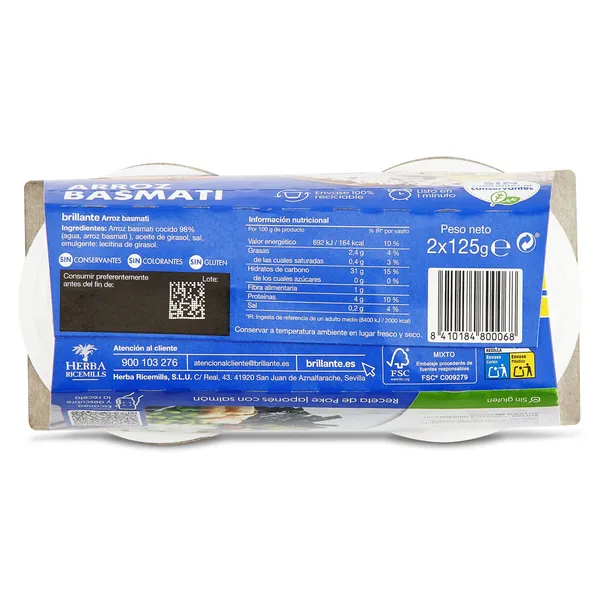 Vasos de arroz basmati Brillante 2 x 125 g 5