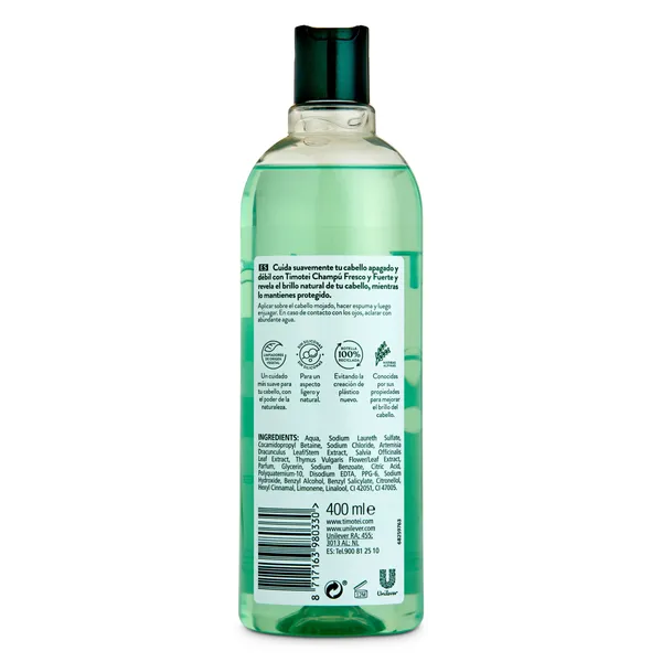 Champú fresco y fuerte cabello normal Timotei botella 400 ml 2