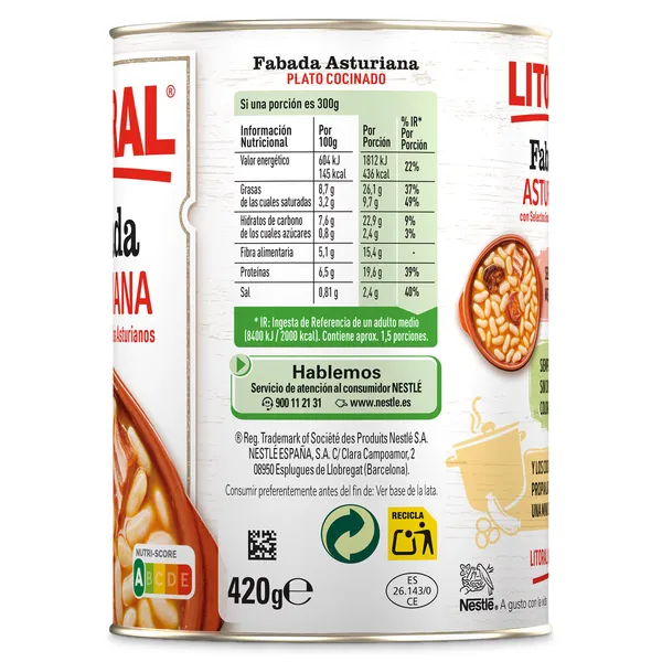 Fabada asturiana Litoral 420 g 3
