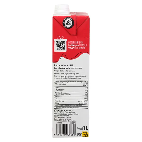 Leche entera Dia Láctea pack 6 x 1 L 5