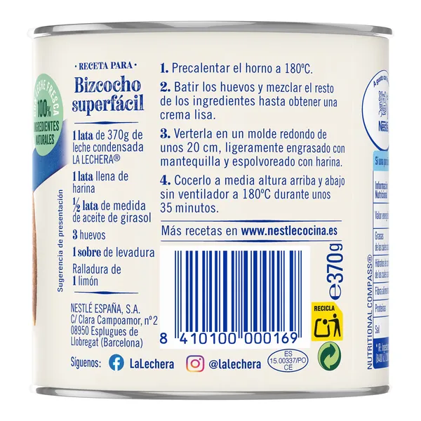 Leche condensada La Lechera 370 g 4