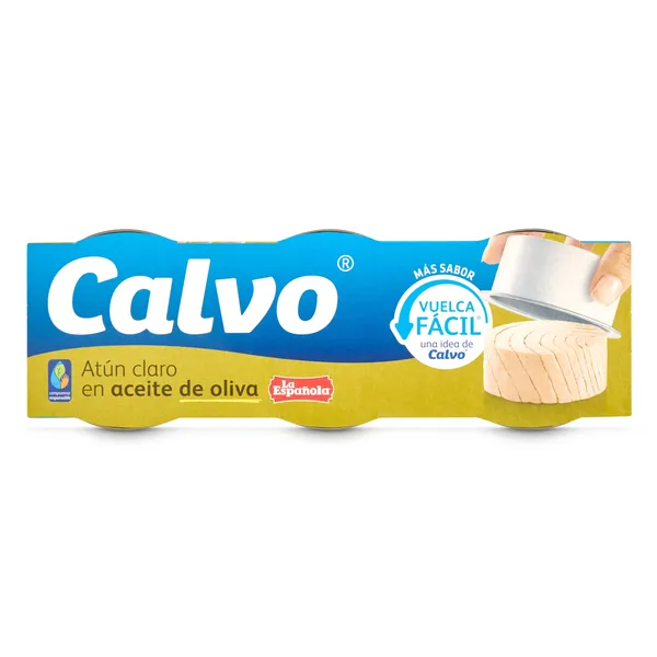Atún claro en aceite de oliva Calvo lata 3 x 52 g 2
