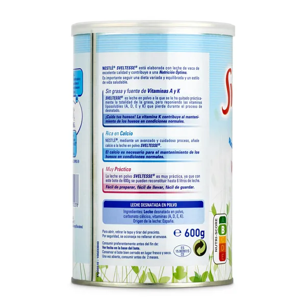 Leche en polvo Sveltesse lata 600 g 2