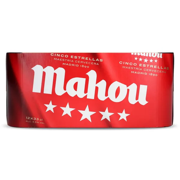 Cerveza Mahou 5 Estrellas pack 12 x 33 cl 2
