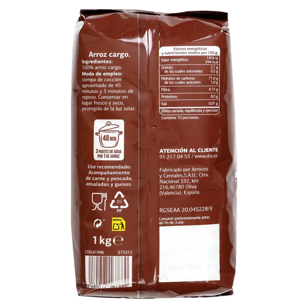 Arroz integral Dia Arrozona 1 Kg 3