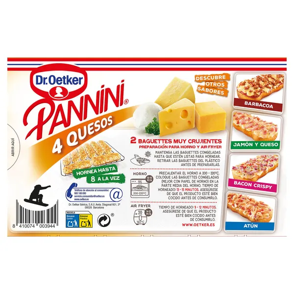 Pannini 4 quesos 2 unidades Dr. Oetker 250 g 2