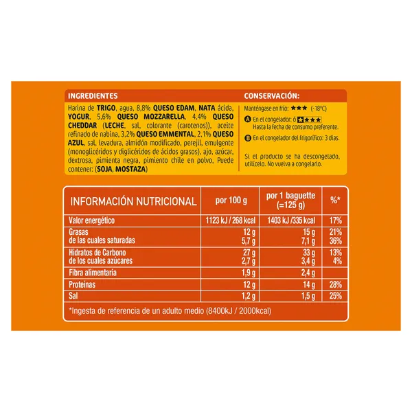 Pannini 4 quesos 2 unidades Dr. Oetker 250 g 3