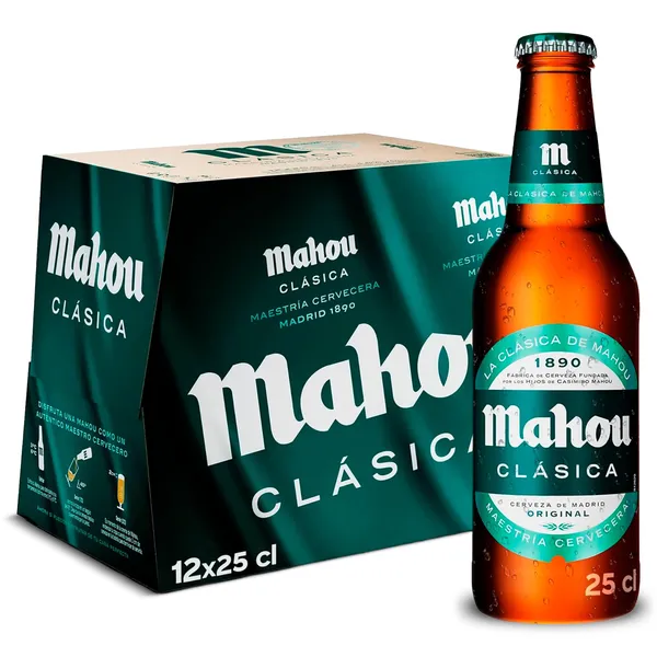 Cerveza clásica Mahou pack 12 x 25 cl 2