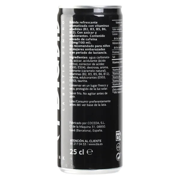 Bebida energética El diablo de Dia lata 250 ml 3