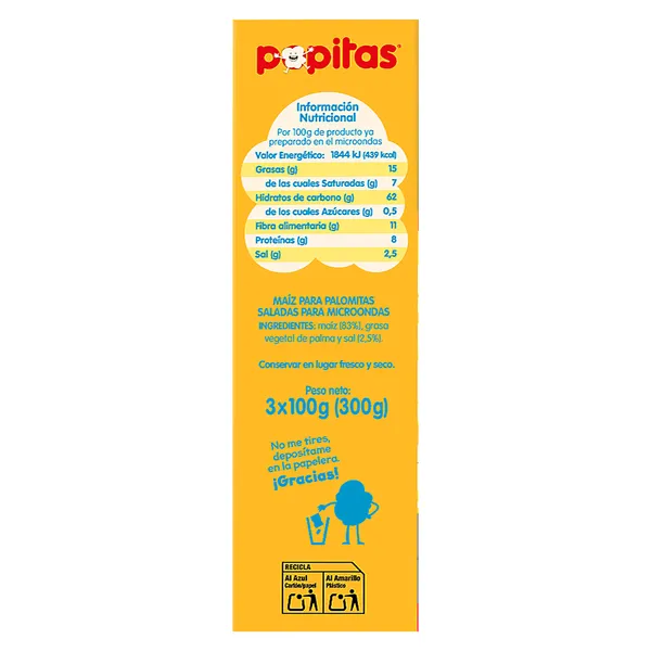 Palomitas con sal para microondas Popitas 300 g 3