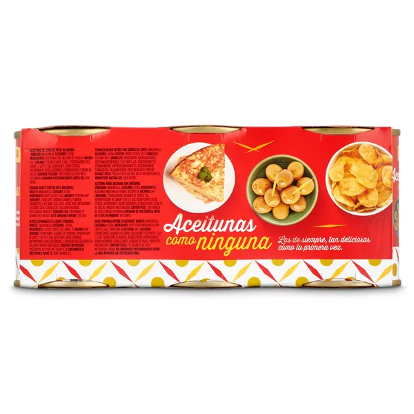 Aceitunas verdes rellenas de anchoas La española lata 3 x 50 g 3
