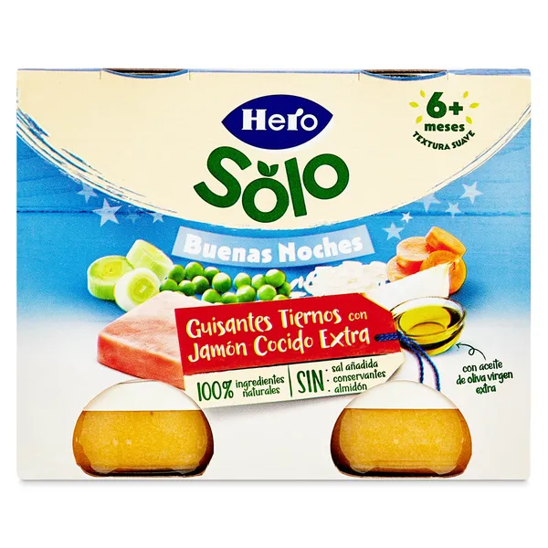Puré de guisantes con jamón Hero 2 x 190 g 2