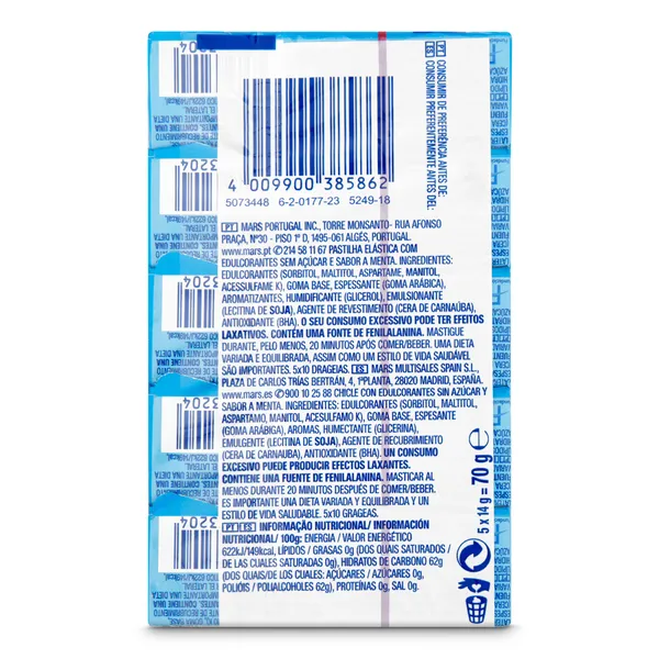 Chicles sabor menta sin azúcar Orbit bolsa 5 unidades 2