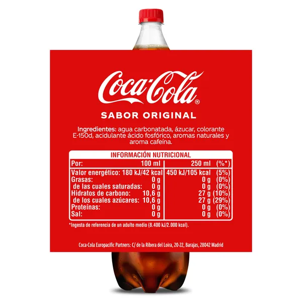 Refresco de cola sabor original Coca-Cola botella 2 L 2