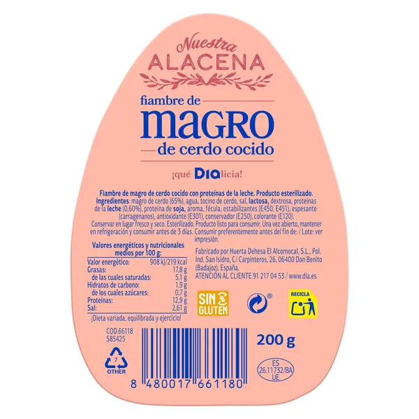 Magro de cerdo Dia Nuestra Alacena 200 g 2