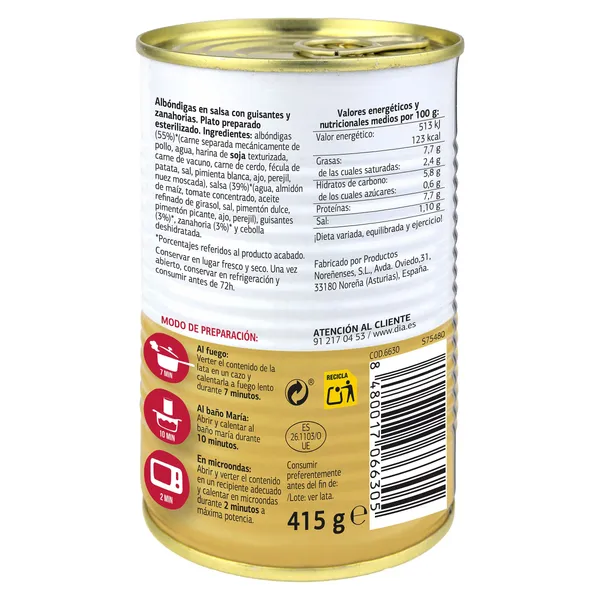 Albóndigas Dia Al Punto 415 g 2