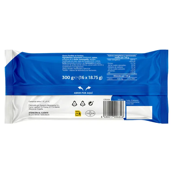 Queso fundido sándwich Dia Láctea 300 g 3