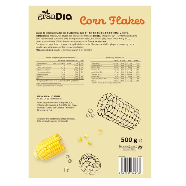 Cereales copos de maíz corn flakes Gran Dia 500 g 4