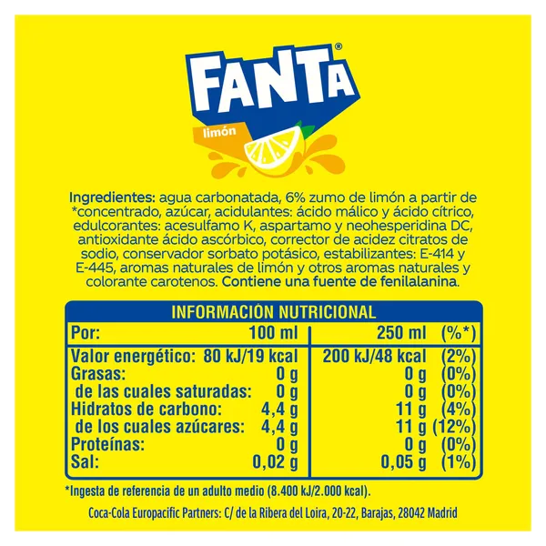 Refresco de Limón Fanta botella 2 L 2