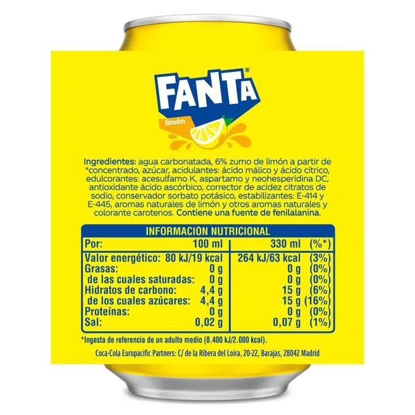 Fanta de limón 330 ml 3