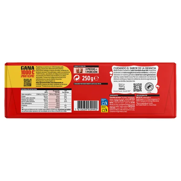 Chocolate con leche Nestlé Extrafino 250 g 3