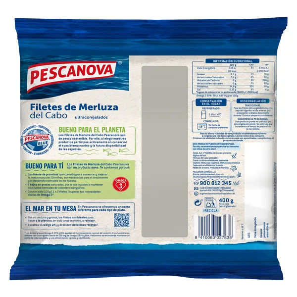 Filetes de merluza sin piel mini Pescanova 400 g 3