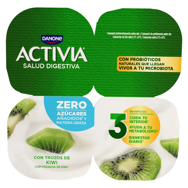 Bífidus desnatado con kiwi Activia pack 4 x 120 g 2