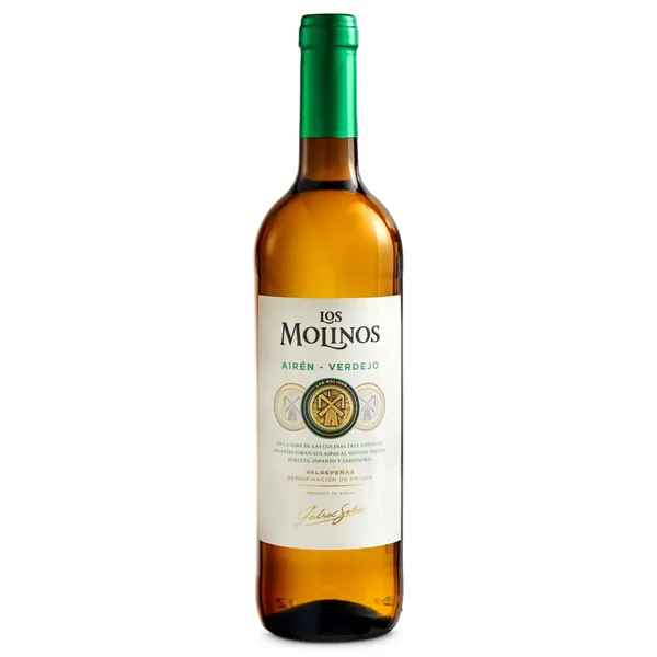 Vino blanco verdejo D.O. Valdepeñas Molinos botella 75 cl