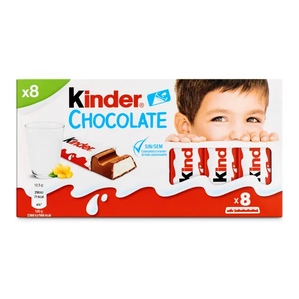 Barritas de chocolate con leche Kinder 100 g 2