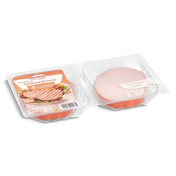 Fiambre de pechuga de pavo adobada Serrano bandeja 240 g 2