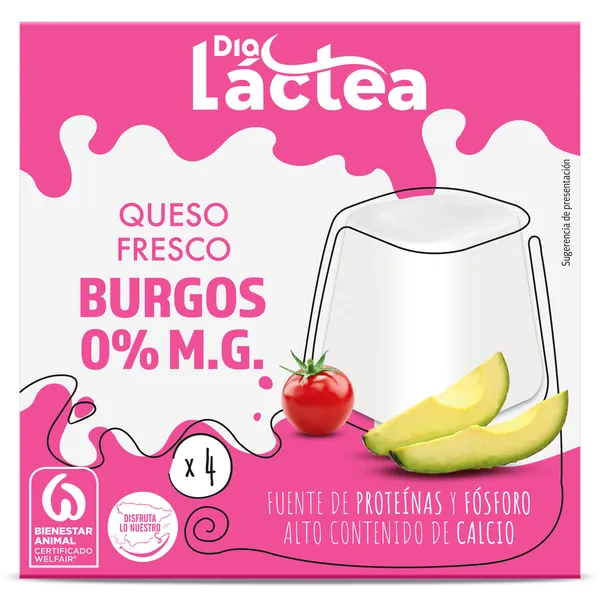 Queso fresco 0% M.G. Dia Láctea 4 x 62.5 g 2