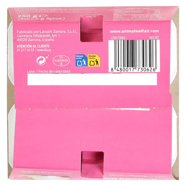 Queso fresco 0% M.G. Dia Láctea 4 x 62.5 g 5