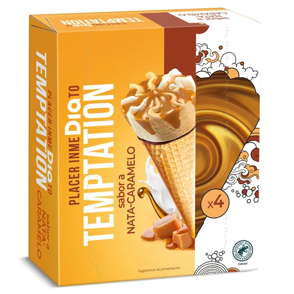Conos de nata y caramelo Dia Temptation 4 x 68 g 3