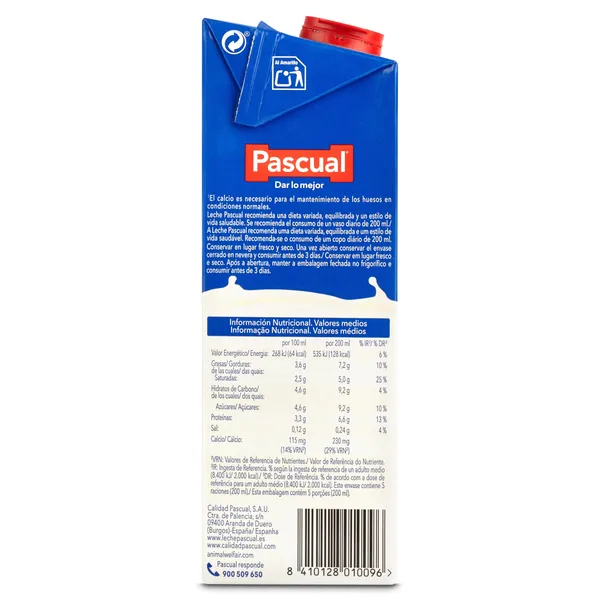 Leche entera Pascual pack 6 x 1 L 4