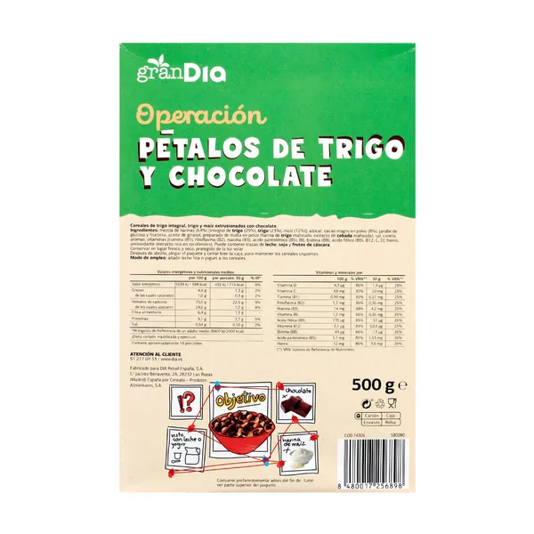Cereales de pétalos de trigo y chocolate Gran Dia 500 g 4