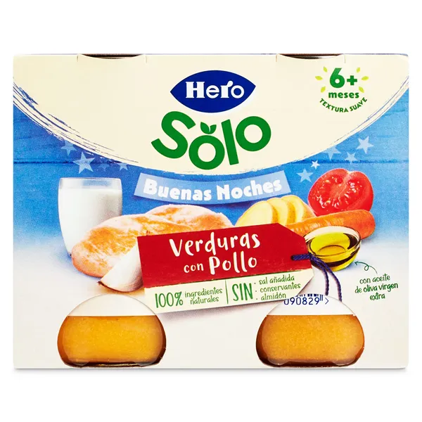 Puré de verduritas con pollo Hero 2 x 190 g 2