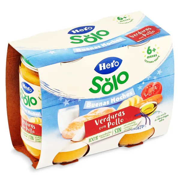 Puré de verduritas con pollo Hero 2 x 190 g 3