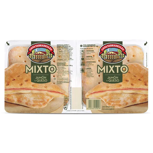 Sándwich mixto de jamón y queso Casa Tarradellas bandeja 240 g