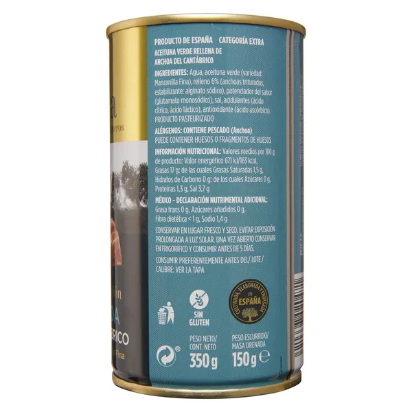 Aceitunas rellenas de anchoa del cantábrico Jolca 150 g 3