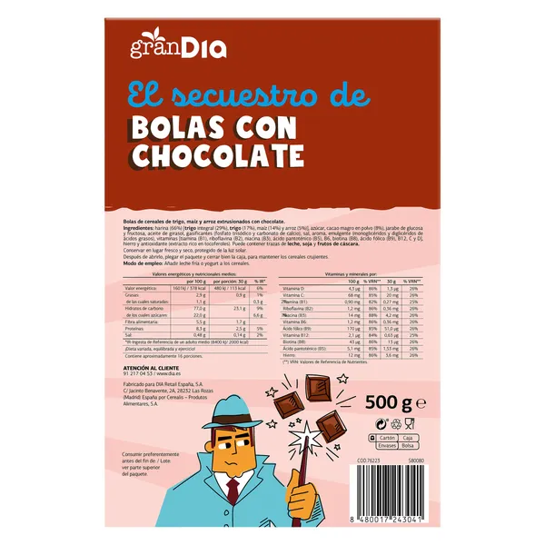 Cereales de bolas con chocolate Gran Dia 500 g 4