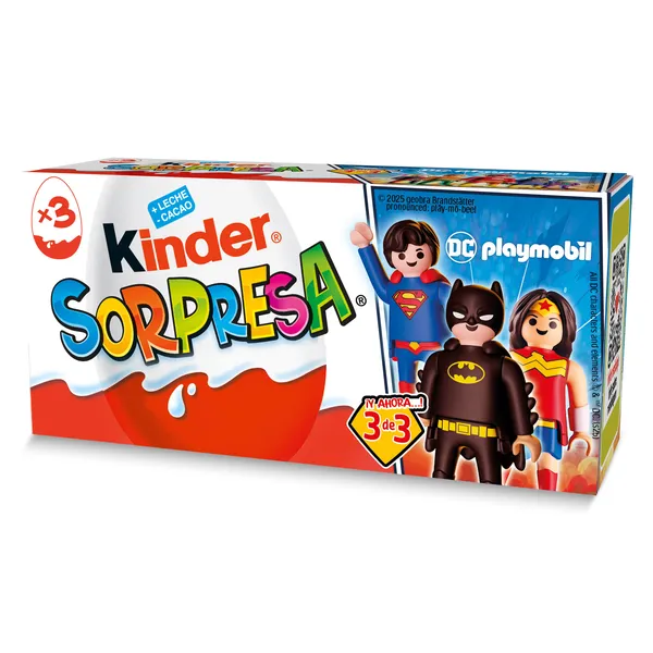 Huevos de chocolate con sorpresa 3 unidades Kinder caja 60 g 2