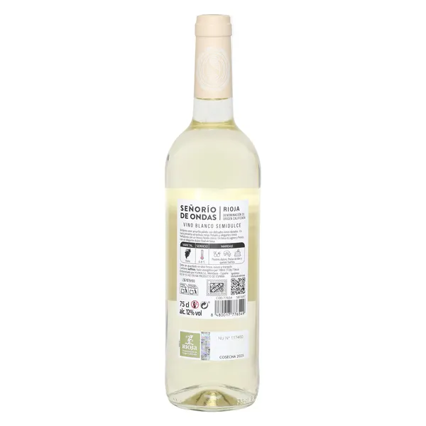Vino blanco semidulce D.O. Rioja Señorío de Ondas botella 75 cl 2