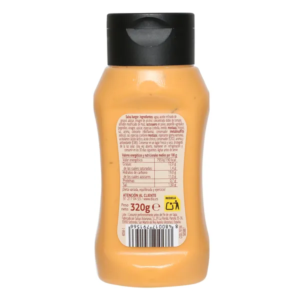 Salsa burger Salseo de Dia bote 320 g 2