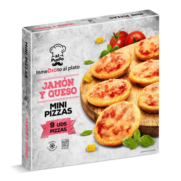 Mini pizzas de jamón y queso Dia Al Punto 270 g 3